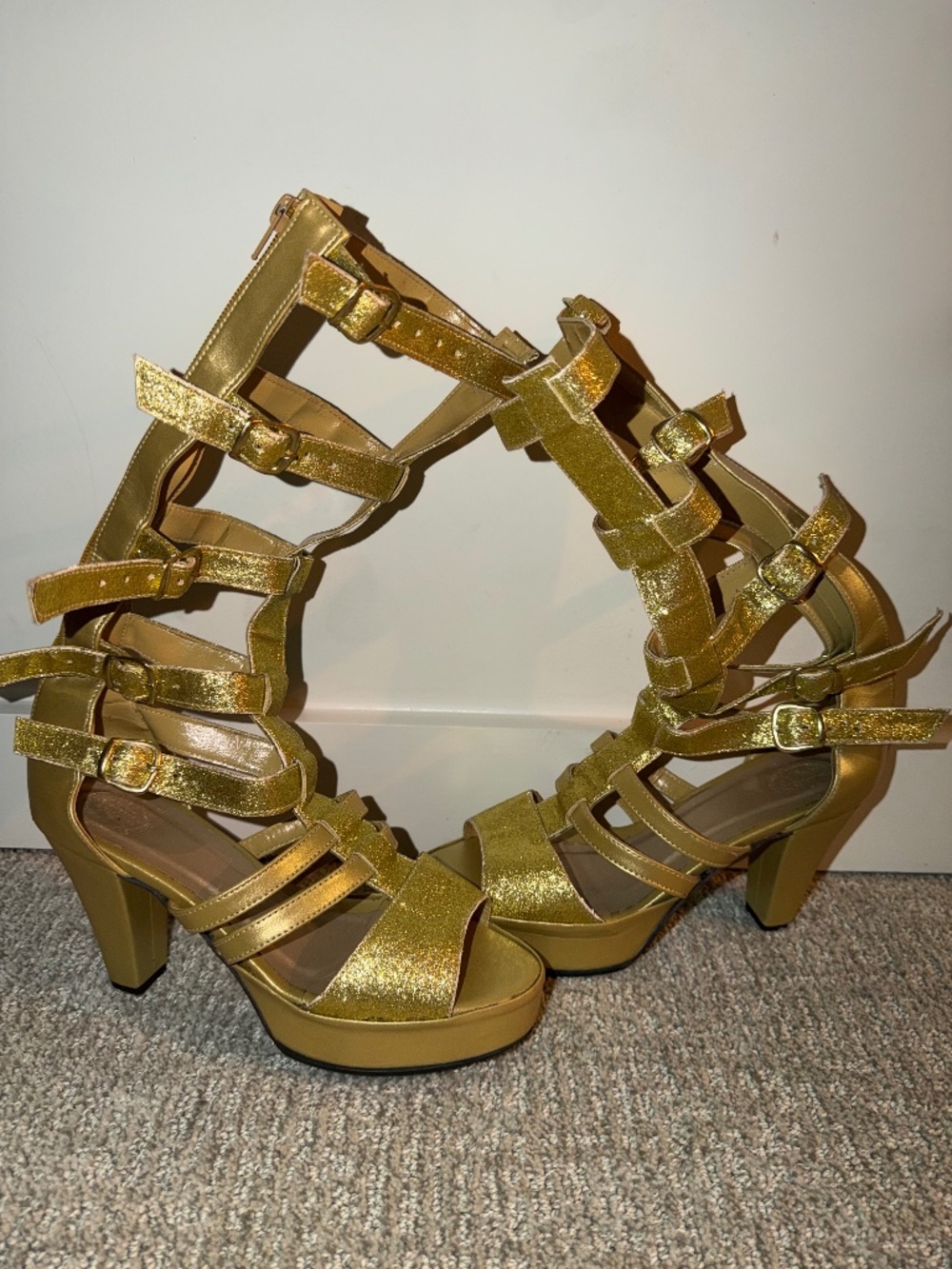 Gold Gladiator Samba Heels